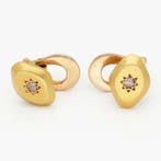 Manchetknopen - 18 karaat Geel goud Diamant (Natuurlijk)