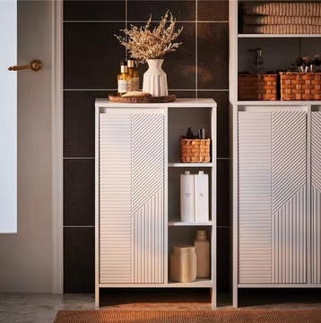 Smalle Badkamerkast met Kantelbare Wasmand en Plank, Verzenden, Nieuw