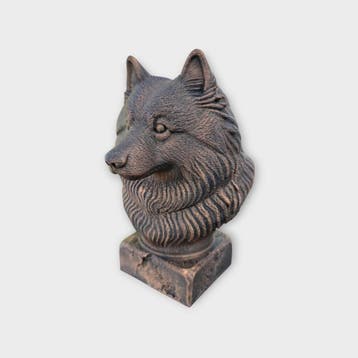 Bust of a Keeshond pointer statue - home decor dog lover gif, Verzenden, Nieuw