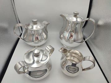 Wiskemann - Theeservies (4) - Verzilverd - Art Deco