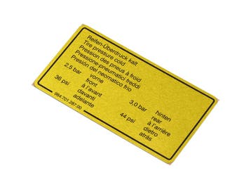 Sticker Bandenspanning Porsche 944 S2 / 964, Verzenden, Nieuw