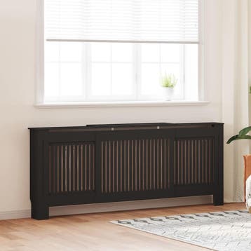 vidaXL Radiatorombouw 205 cm bewerkt hout zwart, Doe-het-zelf en Verbouw, Verwarming en Radiatoren, Verzenden, Nieuw