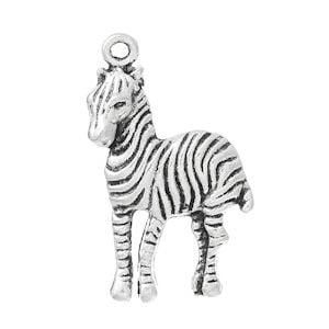 2 x Bedel Zebra Antiek Zilver 30x10,8 mm (Dieren bedeltjes), Ophalen of Verzenden, Nieuw, Bedel