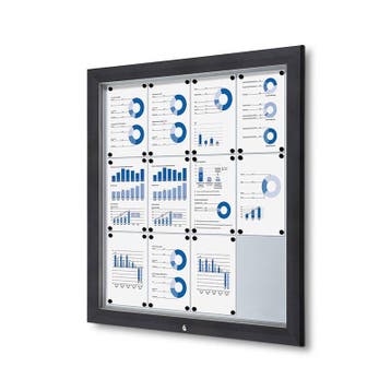 Informatiekast Buiten Whiteboard 12x A4 Antracietgrijs, Nieuw in verpakking