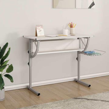 vidaXL Tekentafel 110x53x(58-87) cm bewerkt hout en staal, Verzenden, Nieuw
