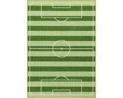 Voetbal vloerkleed - 190 x 133 cm - groen - kinderkamer, Verzenden, Nieuw