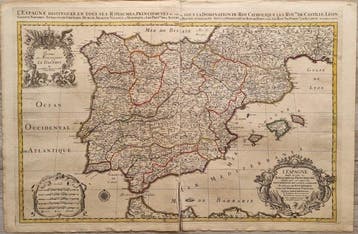 Europa - Spanje en eilanden; Nicolas Sanson (1600 – 1667) -, Nieuw