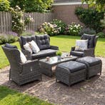 Barcelona Verstelbare Loungeset 2-zits + 2 stoelen - Kobo Gr, Verzenden, Nieuw