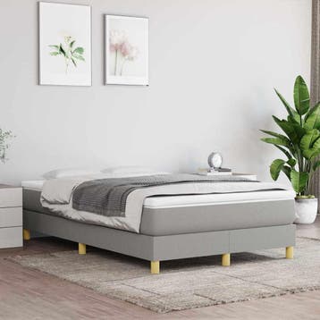 vidaXL Boxspring bed 120x200 cm stof lichtgrijs, Verzenden, Nieuw, Twijfelaar, 120 cm
