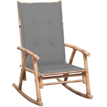 vidaXL Schommelstoel met kussen bamboe, Verzenden, Nieuw, Hout