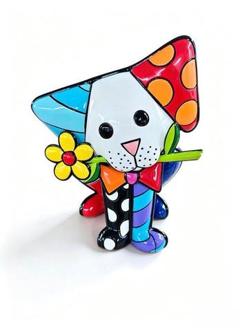 Romero Britto (1963) - sculptuur, Romero Britto Puppy - 12.7