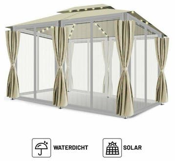 Partytent - 4x3 - Waterdicht Dak - Wanden - Beige - Solar, Verzenden, Nieuw