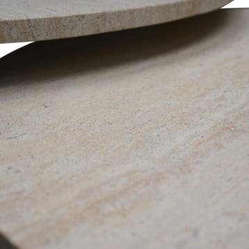 Lido lounge tafel 80x80x35 cm latte polystone travertine, Tuin en Terras, Tuintafels, Ophalen of Verzenden, Nieuw