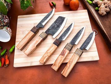Keukenmes - Kitchen knife set - 748 - Staal, Hout,