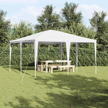 vidaXL Partytent Wit 400 x 400 x 266 cm Polyethyleen en, Tuin en Terras, Partytenten, Verzenden, Nieuw, Partytent