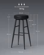 Set van 2 barkrukken – kunstleer, staal en zithoogte 76 cm, 2 krukken, Verzenden, Nieuw, Leer