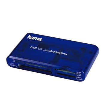 Hama USB 2.0 Card Reader - 35-in-1 - Transparant Blauw, Verzenden