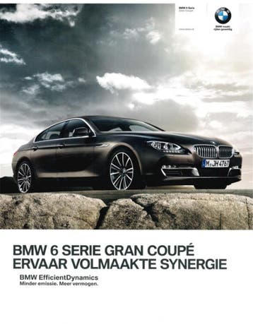 2012 BMW 6 SERIE GRAN COUPÉ BROCHURE NEDERLANDS, Nieuw, BMW, Author
