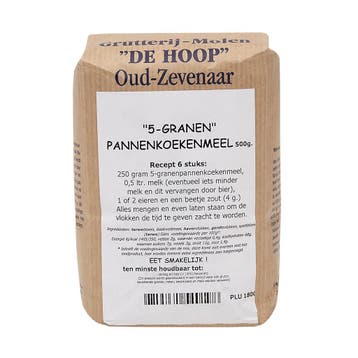 Molen de Hoop 5-Granen Pannenkoekenmeel 500 gr., Verzenden, Nieuw