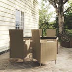 vidaXL 5-delige Tuinset met kussens poly rattan beige, Tuin en Terras, Tuinsets en Loungesets, 4 zitplaatsen, Nieuw, Tuinset, Verzenden
