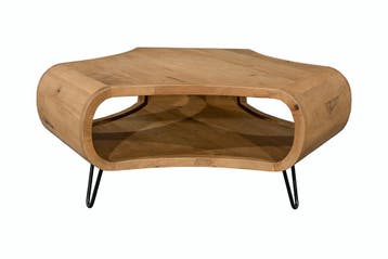 Salontafel ORGANIC LIVING 90cm met hairpin poten mangohout, Ophalen of Verzenden, Nieuw
