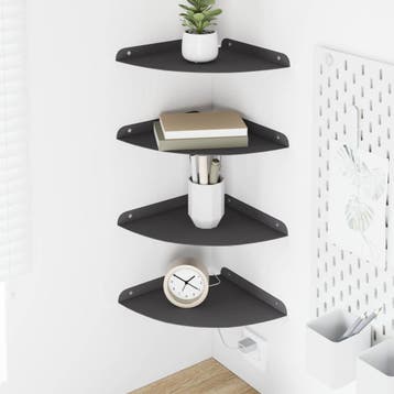 vidaXL Drijvende plank met plank met opslag 4 pcs Zwart 24 x, Verzenden, Nieuw