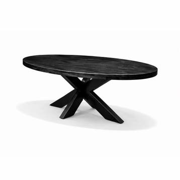 Salontafel Silvia Ovaal 110x70cm Mango Zwart, Ophalen of Verzenden, Nieuw