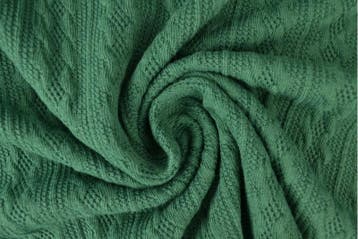 Jacquard gebreid kabel stof Donker groen - rol 30 meter, Verzenden, Nieuw