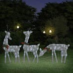 vidaXL Kerstversiering rendierfamilie 270x7x90 cm gaas wit, Diversen, Kerst, Verzenden, Nieuw