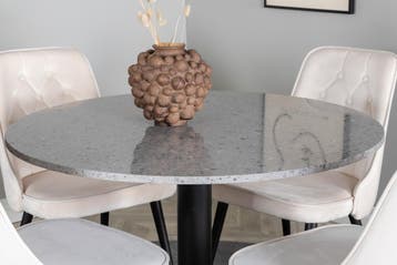 Eettafel - Christy - 106 cm - Grijs - Terrazzo - Jörn, Verzenden, Nieuw