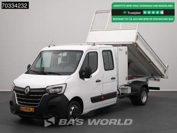 Renault Master 130PK Kipper Dubbele Cabine Dubbellucht Airco, Stof, Gebruikt, Euro 6, Renault