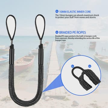 2x Bungee Docking Lijn voor Boten, Kajaks & Jetski's - 1.2m, Verzenden, Nieuw