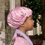 Roze Slaapmuts ( Kindermaat 3-7 jaar ) Satijnen Hair Bonnet, Ophalen of Verzenden, Nieuw
