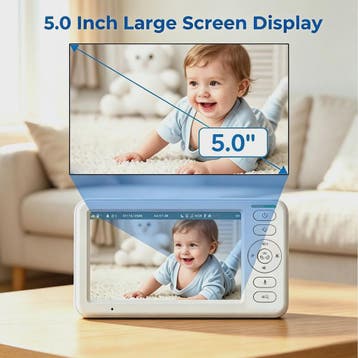 5 Inch Draadloze Babyfoon met PTZ Camera, Temperatuur, Nacht, Verzenden, Nieuw