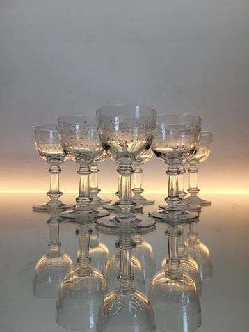 Val Saint Lambert - Wijnglas (9) - Lothaire - Glas, Kristal,
