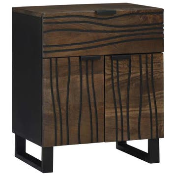vidaXL Nachtkastje Walnotenhout 50 x 33 x 60 cm Bewerkt hout, Minder dan 45 cm, Verzenden, Nieuw, 55 tot 70 cm