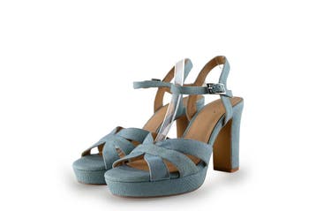 Manfield Sandalen in maat 38 Blauw, Sandalen of Muiltjes, Zo goed als nieuw, Manfield, Verzenden