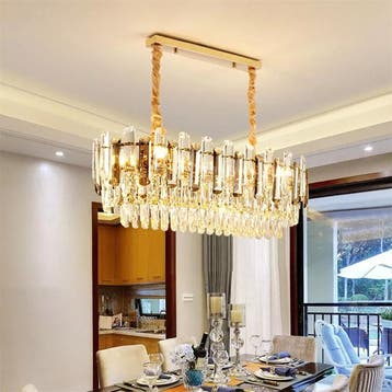 Luxe Kristallen Kroonluchter LED Goud E14, Huis en Inrichting, Lampen | Kroonluchters, Verzenden, Nieuw