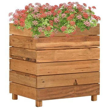 vidaXL Plantenbak verhoogd 50x40x55 cm gerecycled teakhout, Verzenden, Minder dan 60 cm, Nieuw, Hout