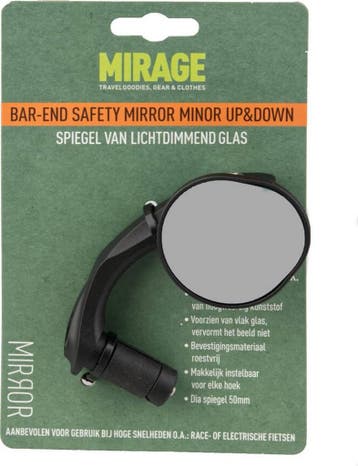 Mirage Spiegel bar-end - Lichtdimmend glas - Verstelbaar -, Fietsen en Brommers, Ophalen of Verzenden, Zo goed als nieuw, Mirage
