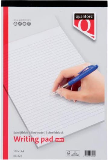 Schrijfblok Quantore A4 gelinieerd, Diversen, Papierwaren, Verzenden, Nieuw