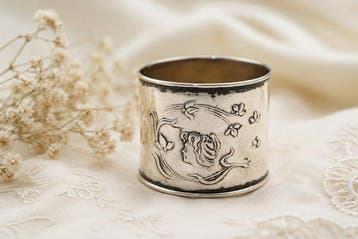 Servetring - .833 zilver - Art Nouveau, Antiek en Kunst