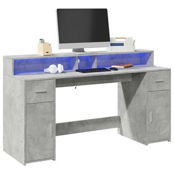 vidaXL Bureau met LED-verlichting 160x55x91 cm bewerkt hout, Huis en Inrichting, Verzenden, Nieuw