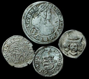 middeleeuws, Europa. Ottokar II Pemysl , Leopold I,, Postzegels en Munten