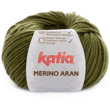 Katia Merino Aran - 70 olijfgroen - Merinogaren, Ophalen of Verzenden, Nieuw
