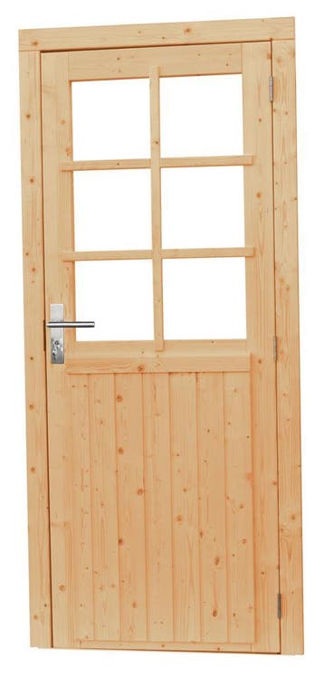 Vuren enkele 6-ruits deur incl. kozijn 90 x 201 cm, Ophalen, Nieuw