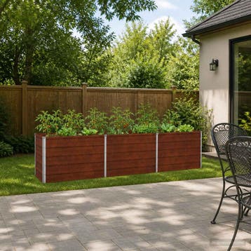vidaXL Verhoogd Tuinbed Roestig 240 x 40 x 55 cm corton, Verzenden, Minder dan 60 cm, Nieuw, Metaal
