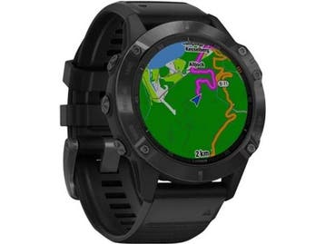 Garmin Fenix 6 Pro 47 mm zwart met een zwarte siliconen, Verzenden, Zo goed als nieuw, Garmin