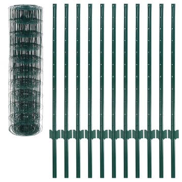 vidaXL Euro hek 20x1 m staal groen, Verzenden, Nieuw, IJzer