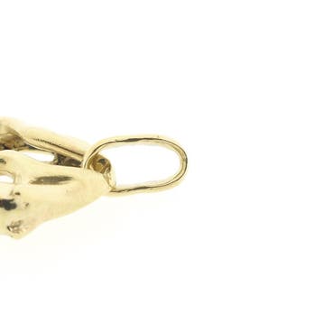 Gouden panter hanger met robijnen (Hanger of bedel), Ophalen of Verzenden, Gebruikt, Goud, Overige merken
